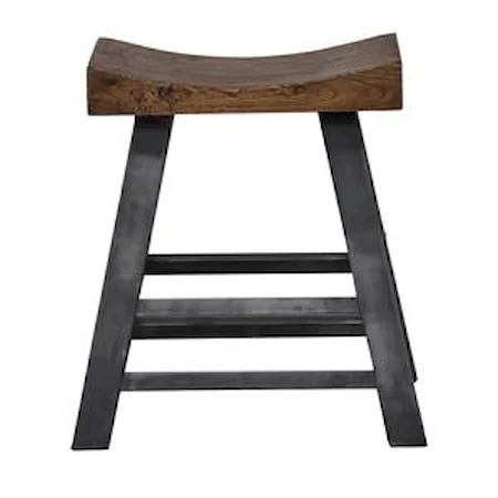 Transitional Counter Stool with Pine Seat